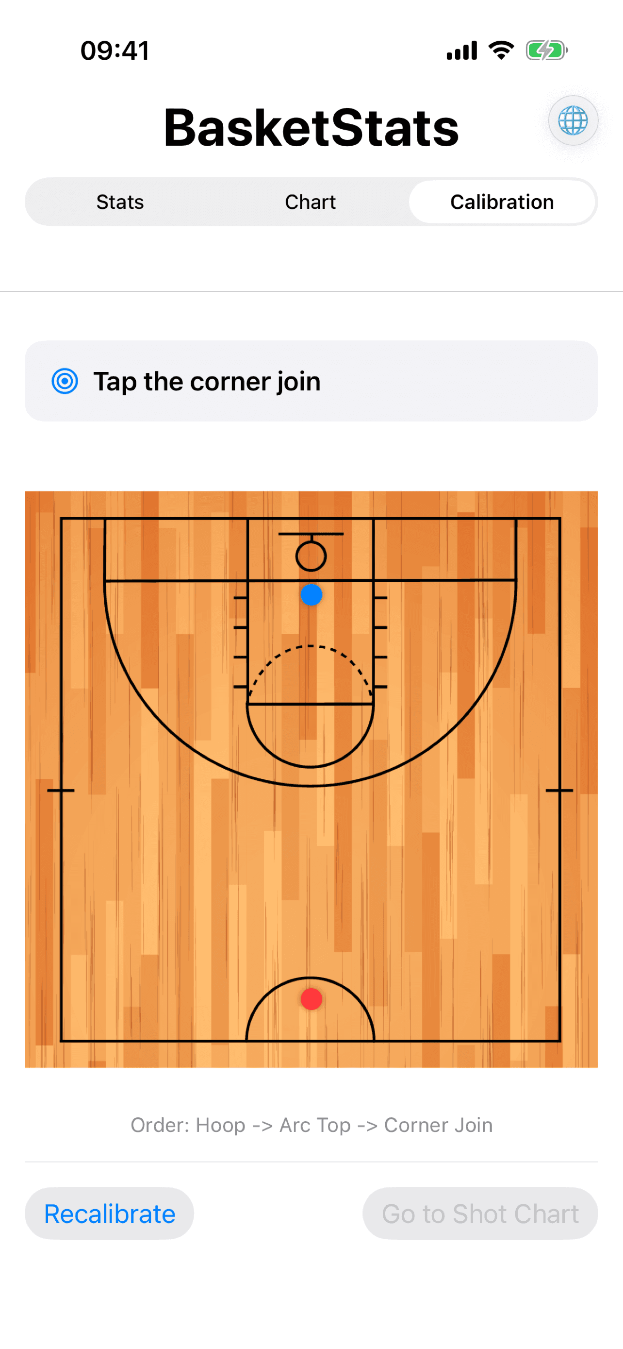 BasketStats court calibration