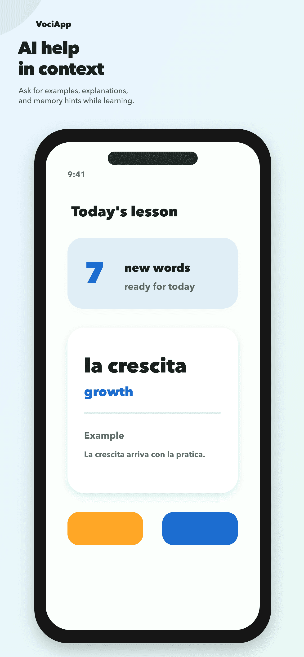 VociApp AI help in context