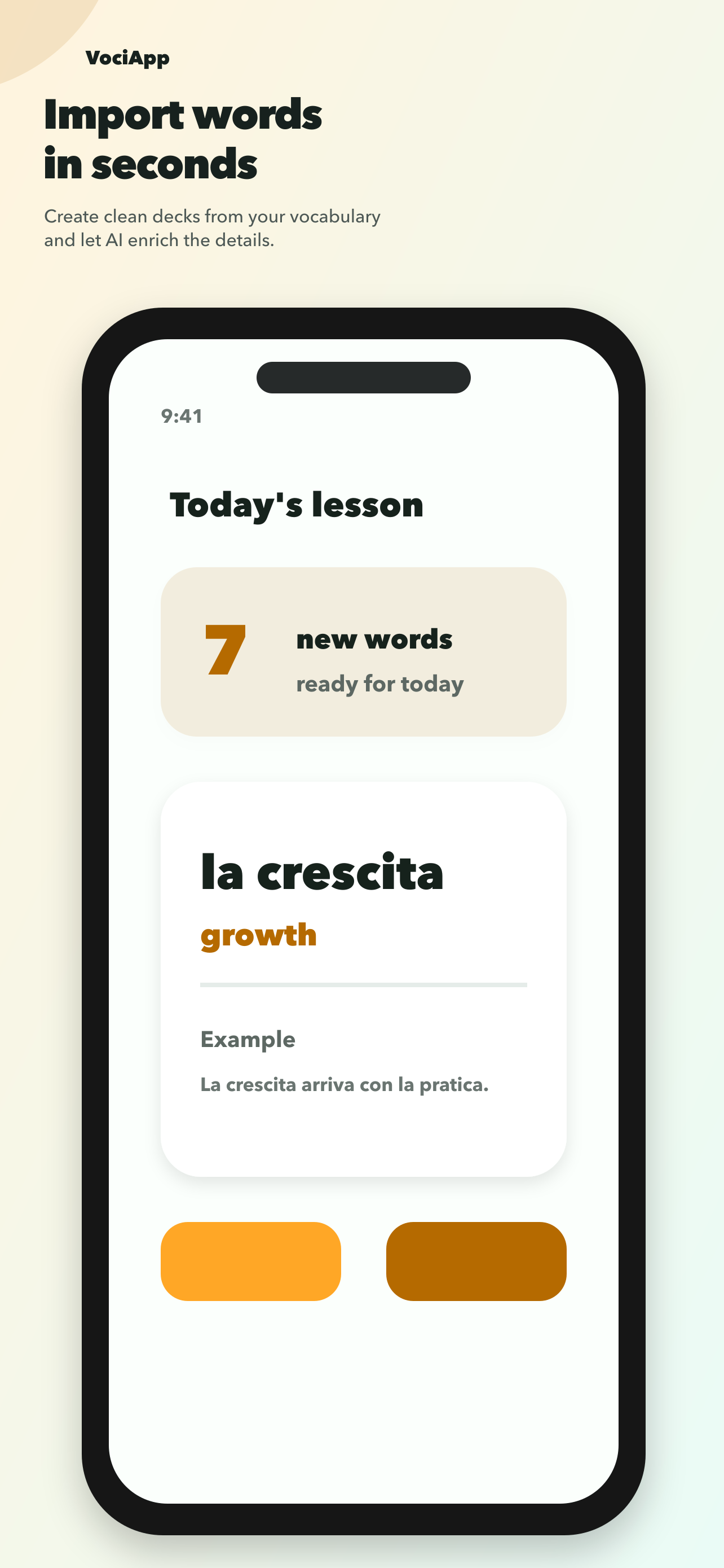 VociApp importing words