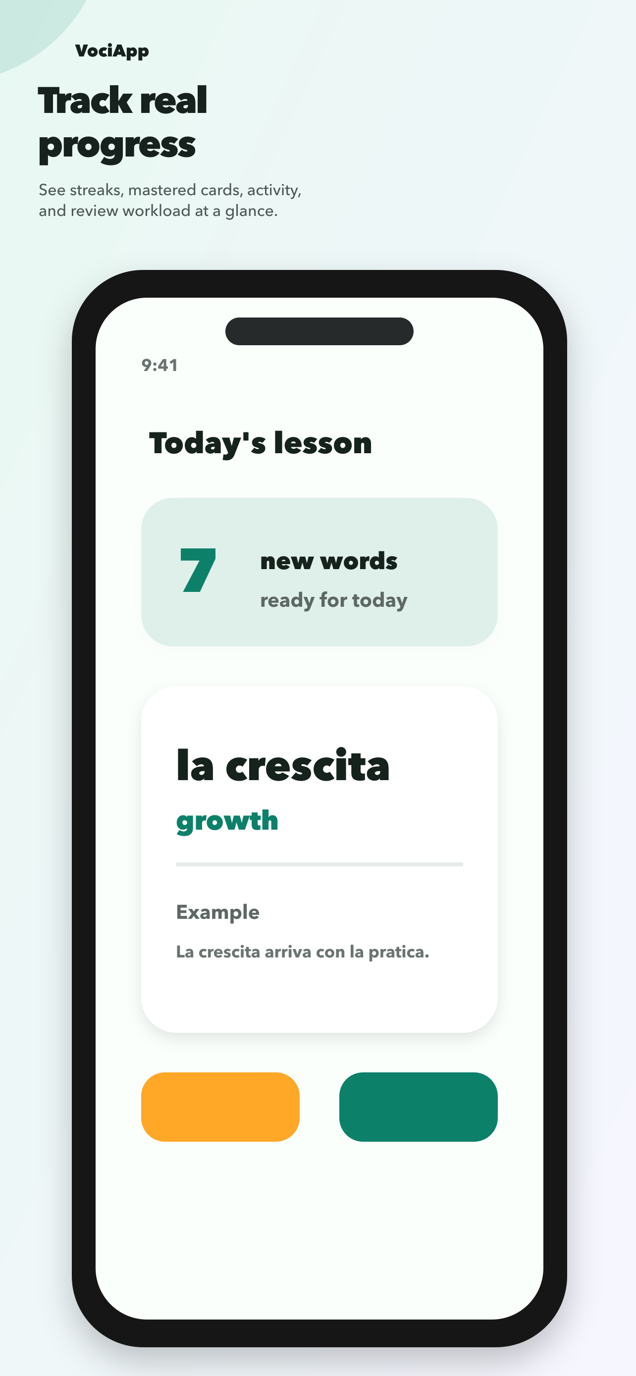 VociApp progress tracking